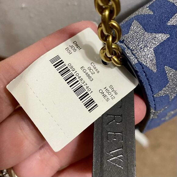 J.Crew Harrison Clutch Convertible Crossbody Bag Stars Glitter 4th of July NWT - Picture 5 of 16